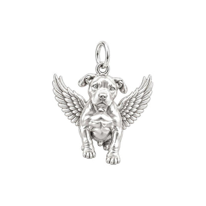 Pitbull Angel Wings Charm and Polyester Cord Bracelet Set