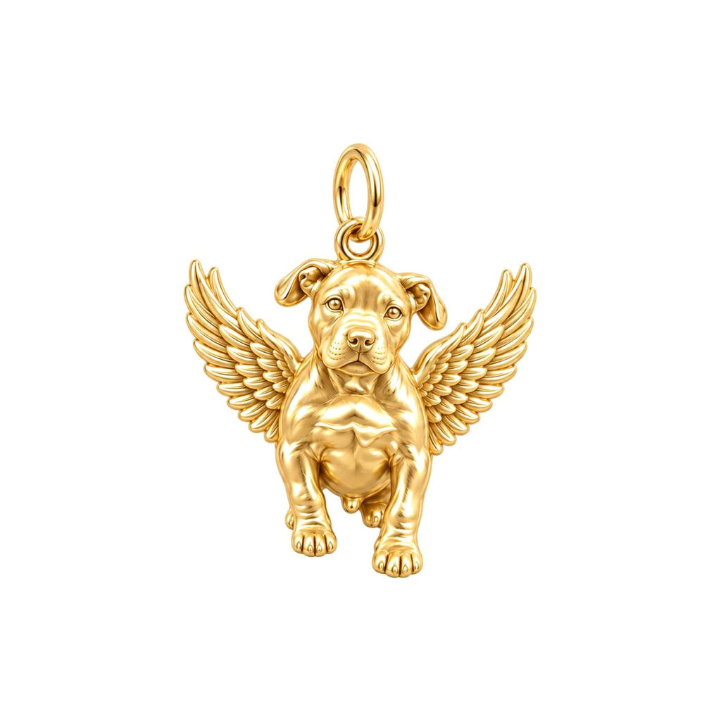 Pitbull Angel Wings Charm and Polyester Cord Bracelet Set