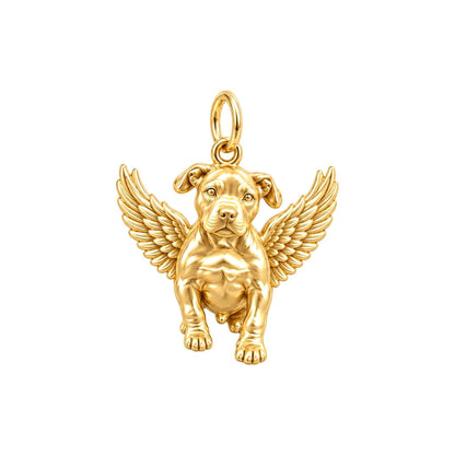 Pitbull Angel Wings Charm and Polyester Cord Bracelet Set