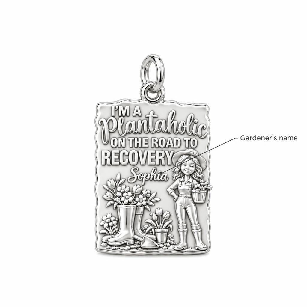 Plantaholic Recovery Charm Bracelet – Personalized Gardener Gift – personalization guide