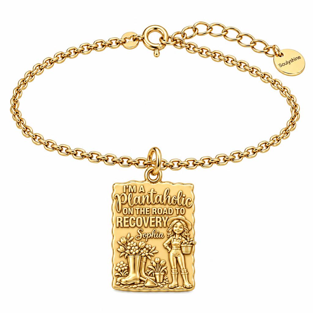 Plantaholic Recovery Charm Bracelet Set – 18K gold, front view