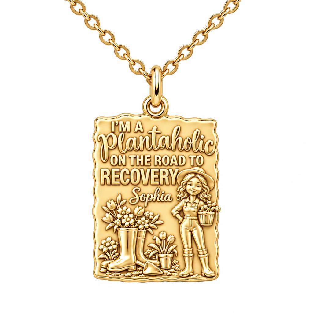 Plantaholic Recovery Charm Necklace Set – 18K gold, front view