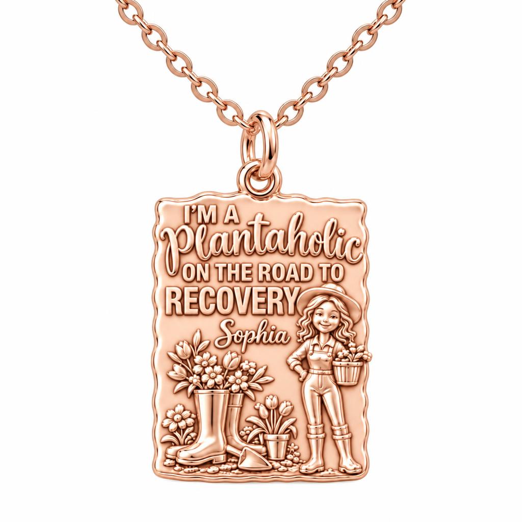 Plantaholic Recovery Charm Necklace Set – rose gold, front view