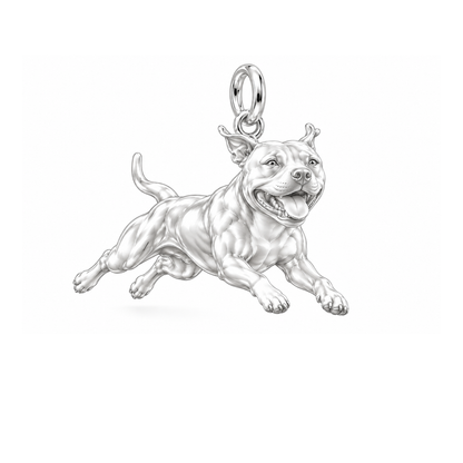 Playful Amstaff Spirit Charm Bracelet – Personalized Dog Mom Gift