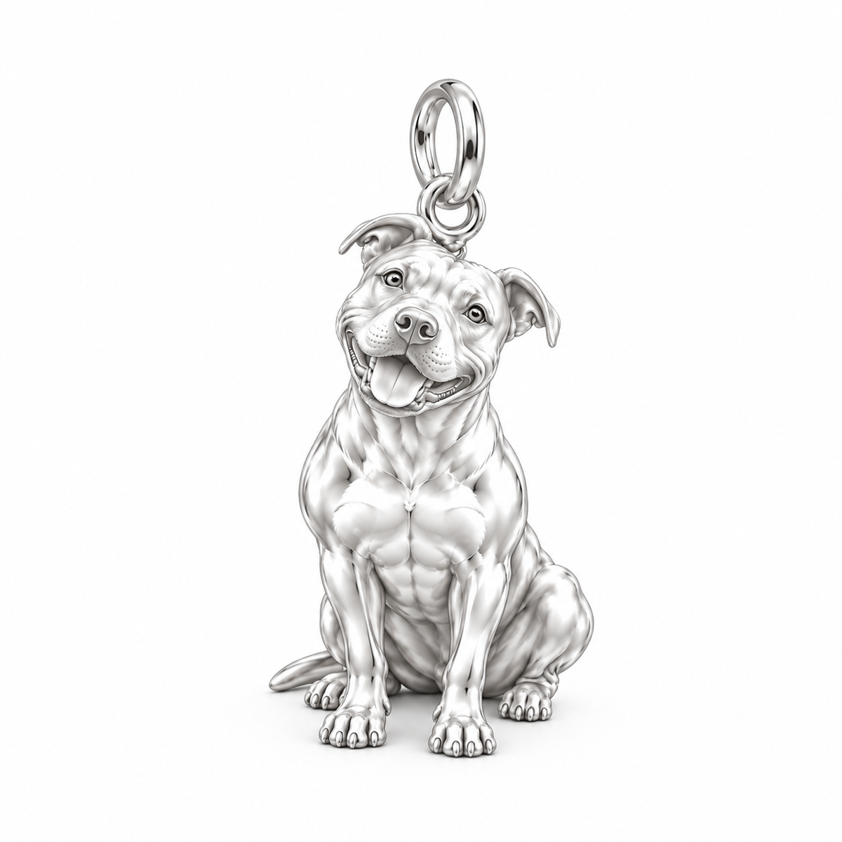 Playful Amstaff Spirit Charm Bracelet – Personalized Dog Mom Gift