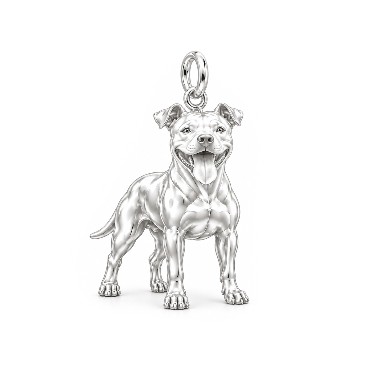 Playful Amstaff Spirit Charm Bracelet – Personalized Dog Mom Gift