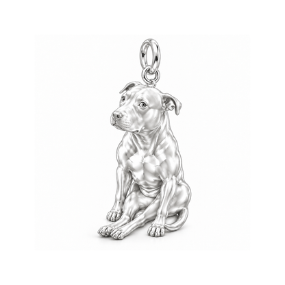 Playful Amstaff Spirit Charm Bracelet – Personalized Dog Mom Gift