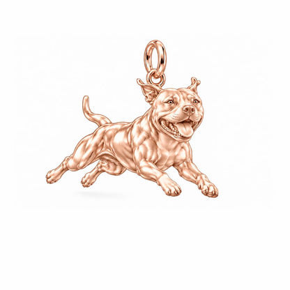 Playful Amstaff Spirit Charm Bracelet – Personalized Dog Mom Gift