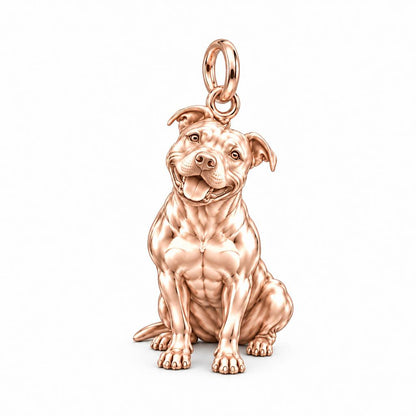 Playful Amstaff Spirit Charm Bracelet – Personalized Dog Mom Gift