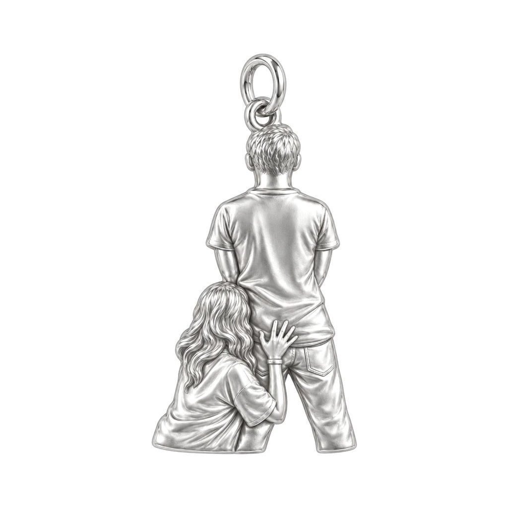 Playful Couple Squeeze Charm Bracelet – Personalized Couple Gift – back of the charm, engraving area
