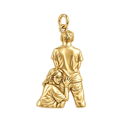 Playful Couple Squeeze Charm Bracelet – Personalized Couple Gift – 18K gold charm, front view