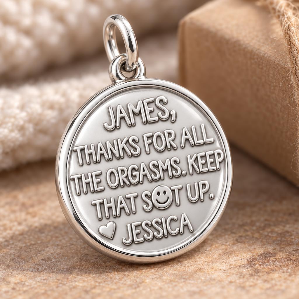 Playful Gratitude Token Charm Bracelet – Personalized Couple Gift – macro detail of the charm