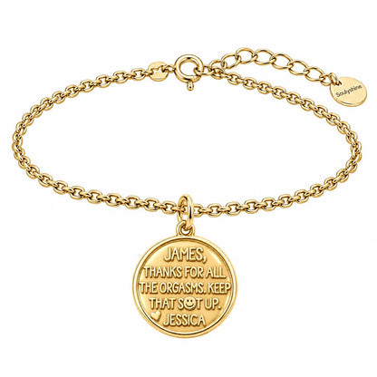 Playful Gratitude Token Charm Bracelet Set – 18K gold, front view