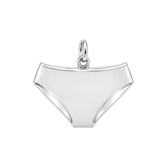 Playful Heart Briefs Charm Bracelet – Personalized Partner Gift – back of the charm, engraving area