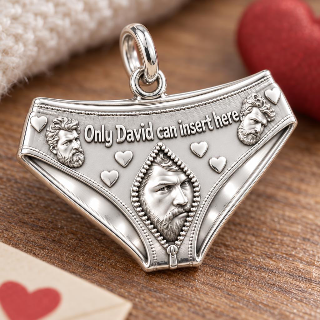 Playful Heart Briefs Charm Bracelet – Personalized Partner Gift – macro detail of the charm