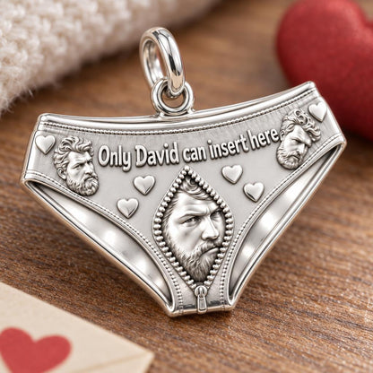 Playful Heart Briefs Charm Bracelet – Personalized Partner Gift – macro detail of the charm