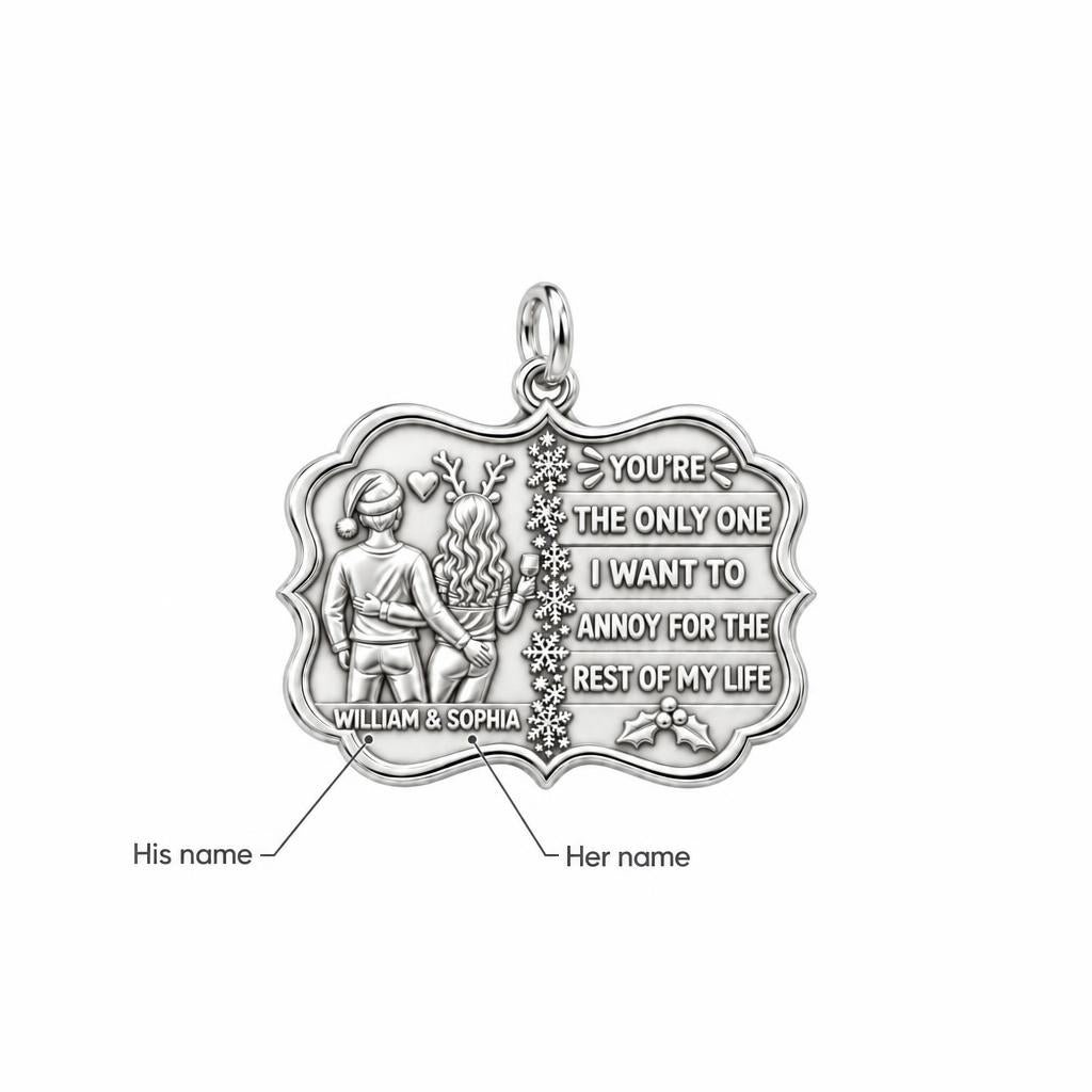Playful Holiday Couple Charm Bracelet – Personalized Couple Gift – personalization guide