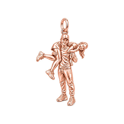 Playful Liftoff Charm Bracelet – Personalized Couple Gift – rose gold charm, front view