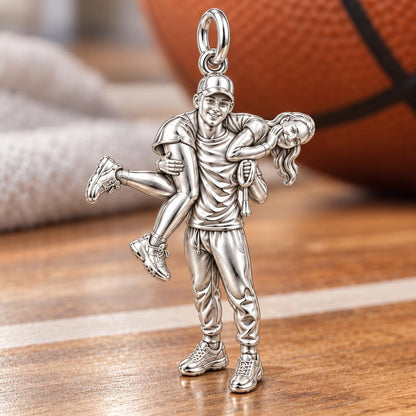 Playful Liftoff Charm Bracelet – Personalized Couple Gift – macro detail of the charm