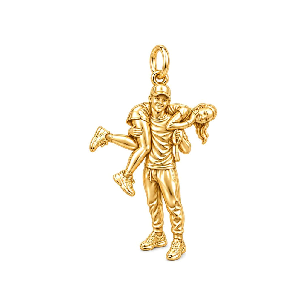 Playful Liftoff Charm Bracelet – Personalized Couple Gift – 18K gold charm, front view
