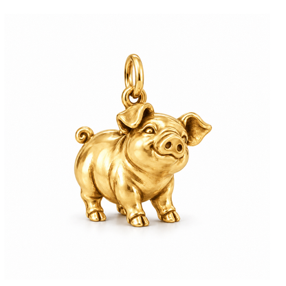 Playful Piglet Charm — Gold | charm-topics-remaining-444-2026-09-14 | topic-294