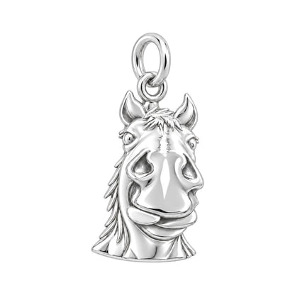 Playful Pony Spirit Charm Bracelet – Personalized Horse Mom Gift – silver charm, front view