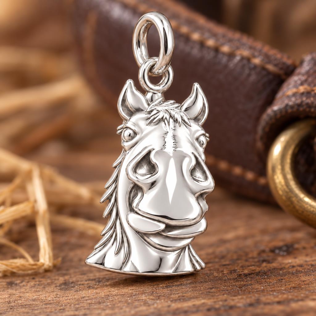 Playful Pony Spirit Charm Bracelet – Personalized Horse Mom Gift – macro detail of the charm