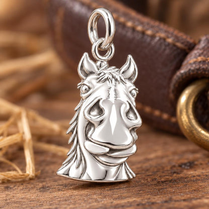 Playful Pony Spirit Charm Bracelet – Personalized Horse Mom Gift – macro detail of the charm