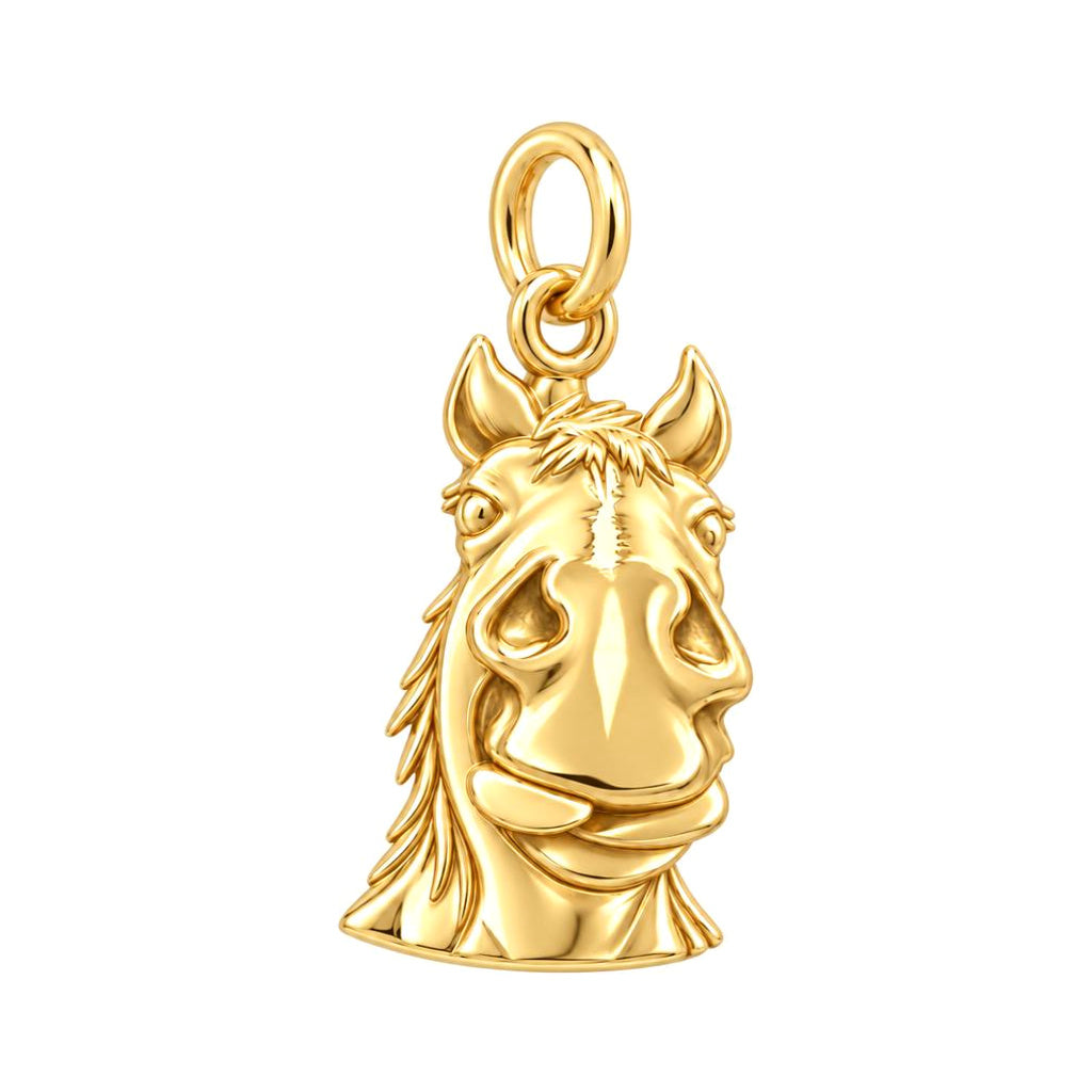 Playful Pony Spirit Charm Bracelet – Personalized Horse Mom Gift – 18K gold charm, front view