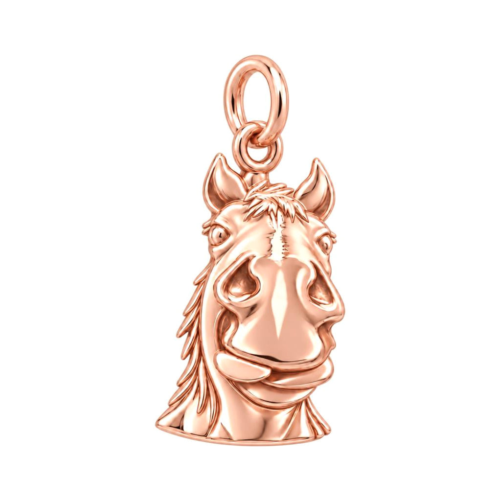 Playful Pony Spirit Charm Bracelet – Personalized Horse Mom Gift – rose gold charm, front view
