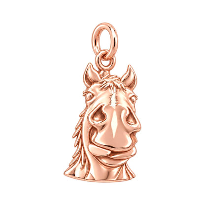 Playful Pony Spirit Charm Bracelet – Personalized Horse Mom Gift – rose gold charm, front view