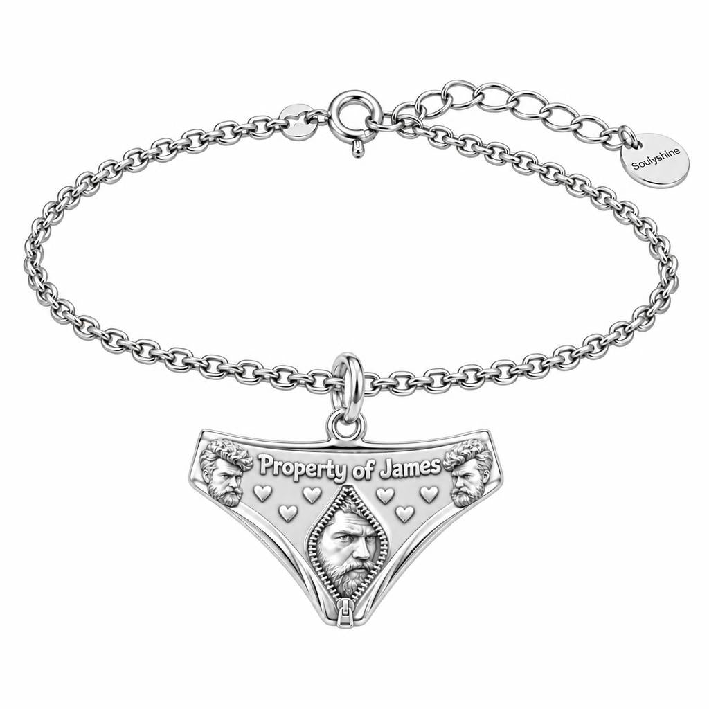 Playful Property Of Charm Bracelet Set – silver, front view