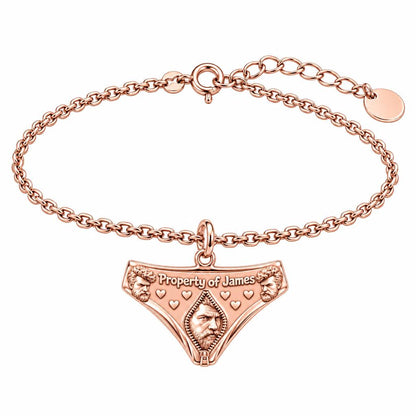 Playful Property Of Charm Bracelet Set – rose gold, front view