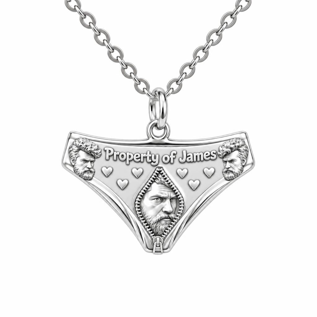 Playful Property Of Charm Necklace Set – silver, front view