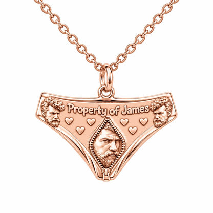 Playful Property Of Charm Necklace Set – rose gold, front view