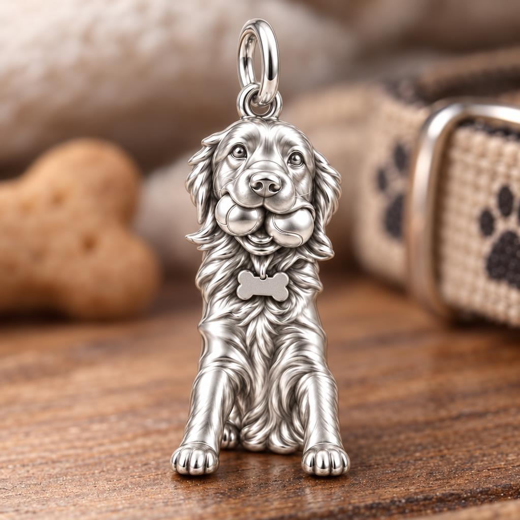 Playful Pup Charm Bracelet – Personalized Dog Mom Gift – macro detail of the charm