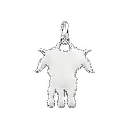 Playful Twin Goats Charm Bracelet – Personalized Mom Gift – back of the charm, engraving area