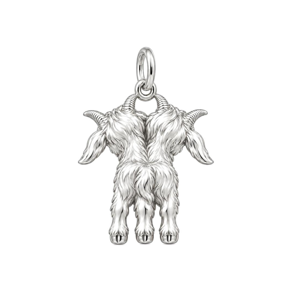 Playful Twin Goats Keepsake Plaque – back of the charm, engraving area