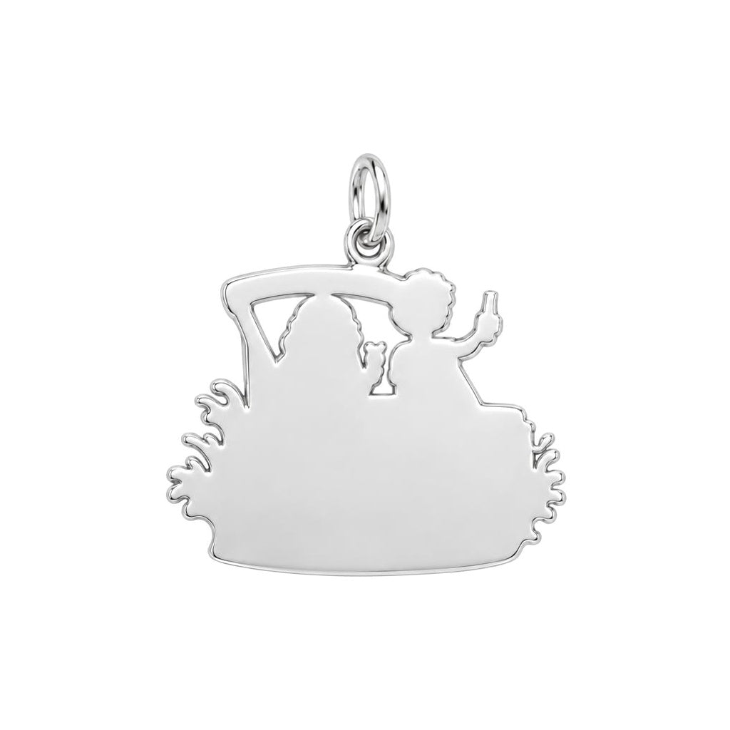 Pontoon Boat Life Charm Bracelet – Personalized Couple Gift – back of the charm, engraving area