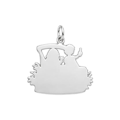 Pontoon Boat Life Charm Bracelet – Personalized Couple Gift – back of the charm, engraving area