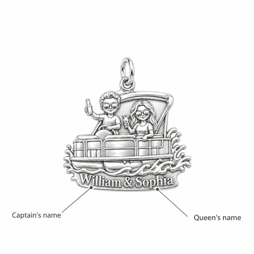 Pontoon Boat Life Charm Bracelet – Personalized Couple Gift – personalization guide