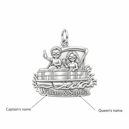 Pontoon Boat Life Charm Bracelet – Personalized Couple Gift – personalization guide