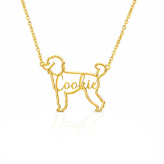 The Fine Line Poodle Portrait – Custom Dog Outline Handcrafted Necklace