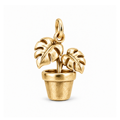 Potted Monstera Charm — Gold | charm-topics-remaining-444-2026-09-14 | topic-217