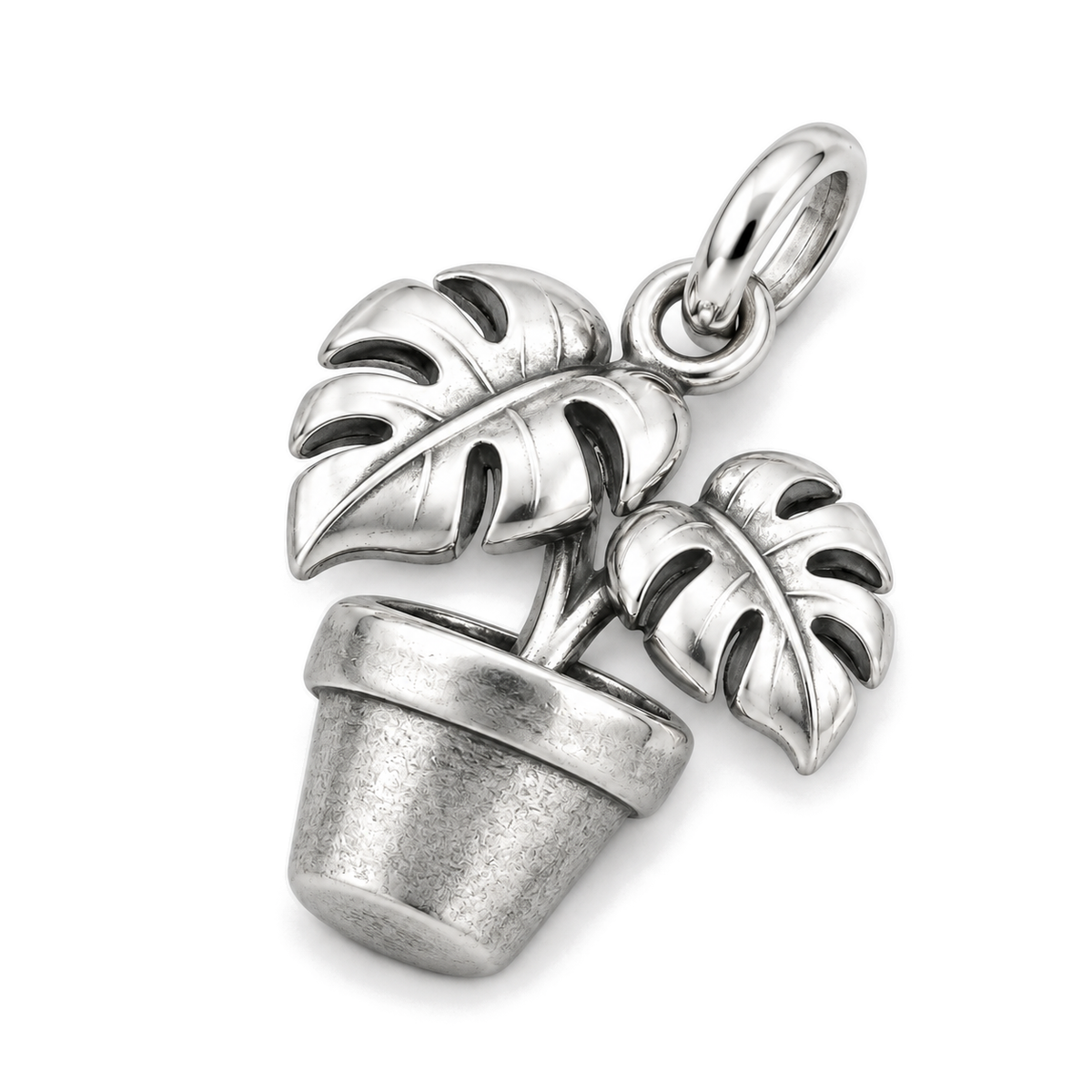Potted Monstera Charm — Silver Super Macro | charm-topics-remaining-444-2026-09-14 | topic-217