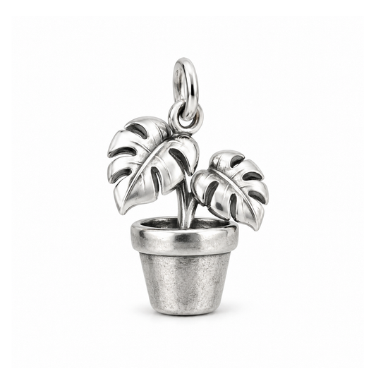 Potted Monstera Charm — Silver | charm-topics-remaining-444-2026-09-14 | topic-217