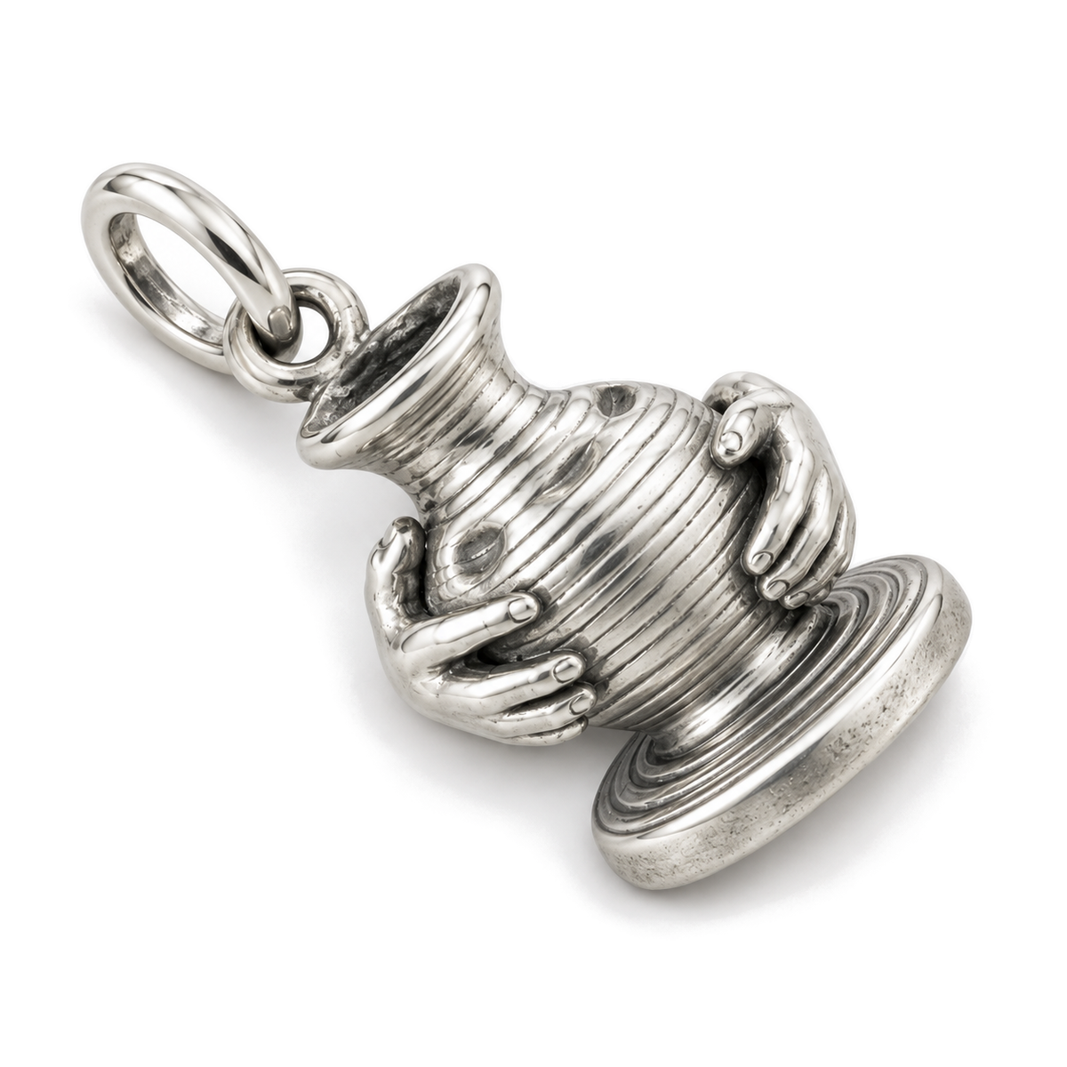 Potter's Hands Charm — Silver Super Macro | charm-topics-remaining-444-2026-09-14 | topic-261