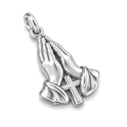 Praying Hands Charm — Silver Super Macro | charm-topics-remaining-444-2026-09-14 | topic-073