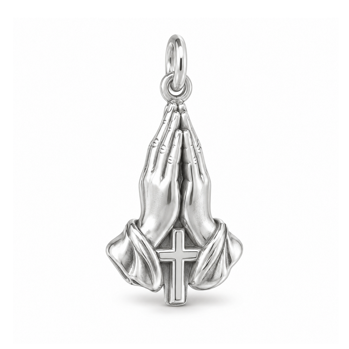 Praying Hands Charm — Silver | charm-topics-remaining-444-2026-09-14 | topic-073