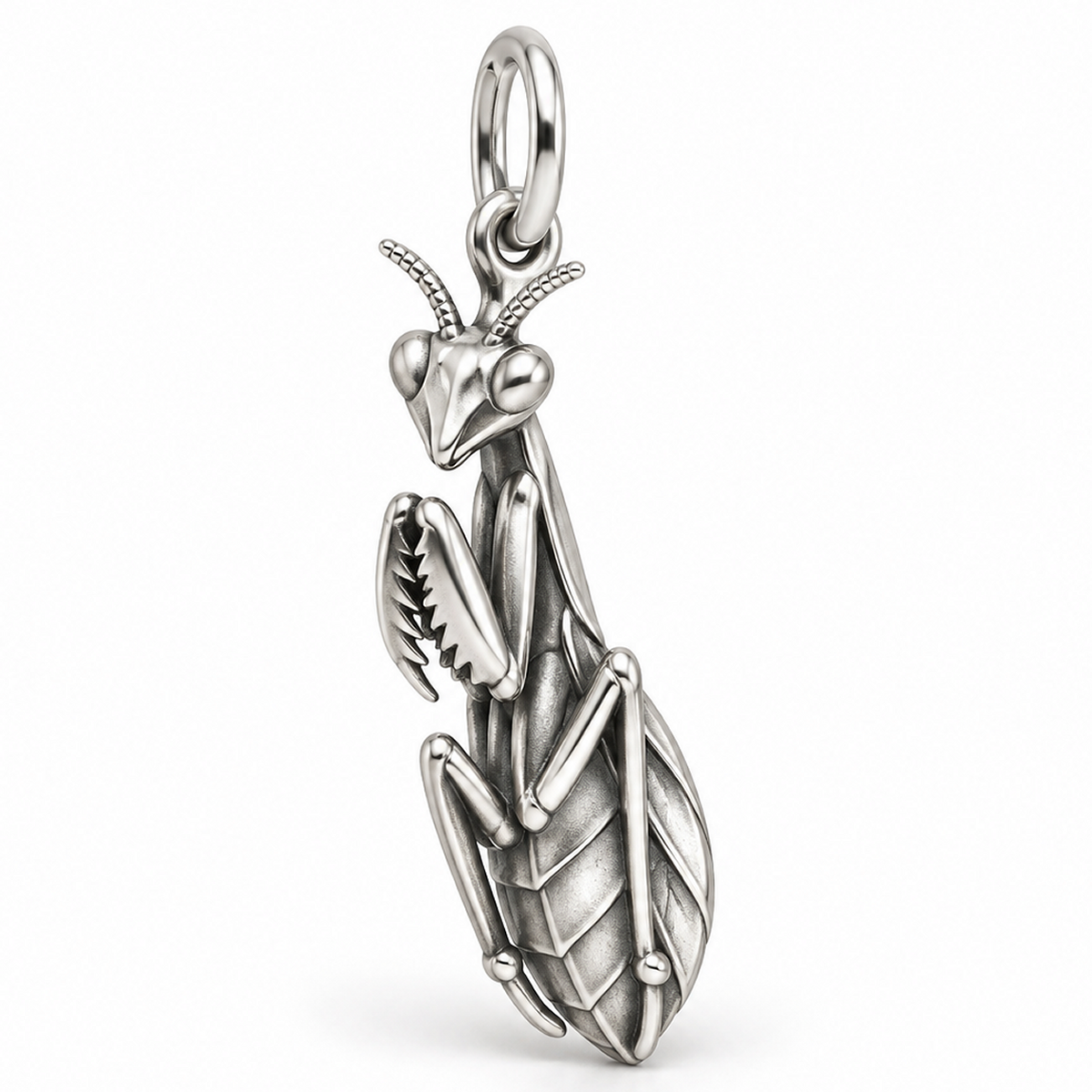 Praying Mantis Charm — Silver | charm-topics-remaining-444-2026-09-14 | topic-047